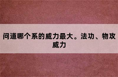 问道哪个系的威力最大。法功、物攻威力