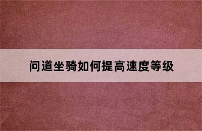 问道坐骑如何提高速度等级