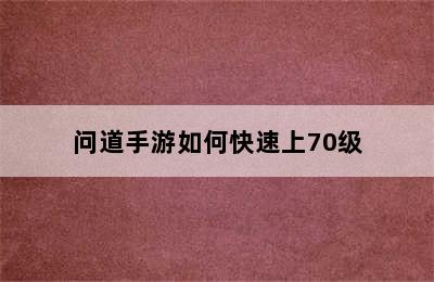 问道手游如何快速上70级