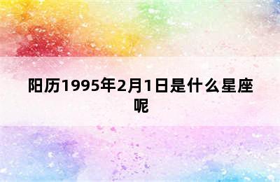 阳历1995年2月1日是什么星座呢