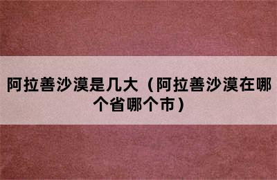 阿拉善沙漠是几大（阿拉善沙漠在哪个省哪个市）