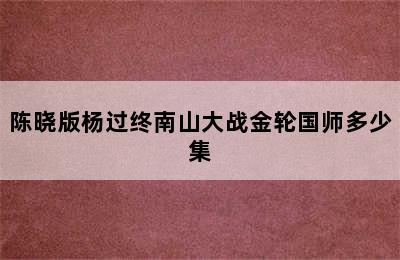 陈晓版杨过终南山大战金轮国师多少集