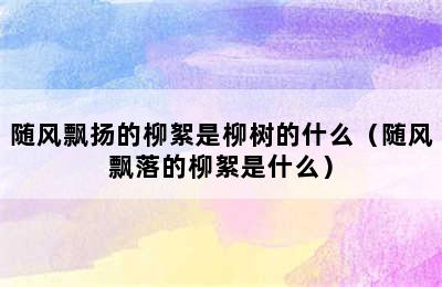 随风飘扬的柳絮是柳树的什么（随风飘落的柳絮是什么）