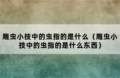 雕虫小技中的虫指的是什么（雕虫小技中的虫指的是什么东西）