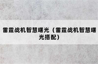 雷霆战机智慧曙光（雷霆战机智慧曙光搭配）