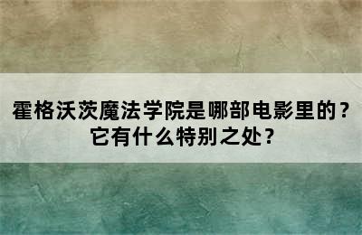 霍格沃茨魔法学院是哪部电影里的？它有什么特别之处？