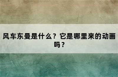 风车东曼是什么？它是哪里来的动画吗？