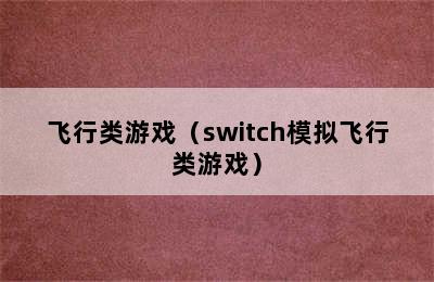 飞行类游戏（switch模拟飞行类游戏）