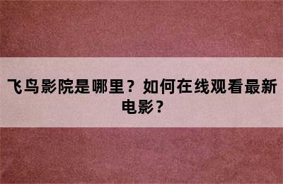 飞鸟影院是哪里？如何在线观看最新电影？