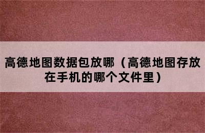 高德地图数据包放哪（高德地图存放在手机的哪个文件里）