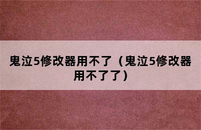 鬼泣5修改器用不了（鬼泣5修改器用不了了）