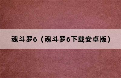 魂斗罗6（魂斗罗6下载安卓版）