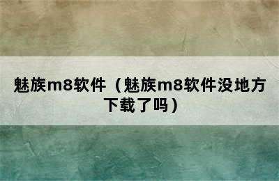 魅族m8软件（魅族m8软件没地方下载了吗）