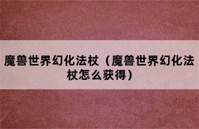 魔兽世界幻化法杖（魔兽世界幻化法杖怎么获得）