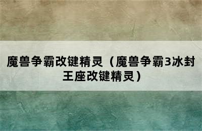 魔兽争霸改键精灵（魔兽争霸3冰封王座改键精灵）