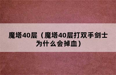 魔塔40层（魔塔40层打双手剑士为什么会掉血）