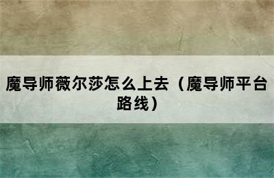 魔导师薇尔莎怎么上去（魔导师平台路线）