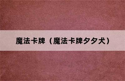 魔法卡牌（魔法卡牌夕夕犬）