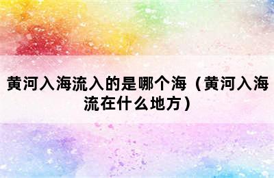 黄河入海流入的是哪个海（黄河入海流在什么地方）