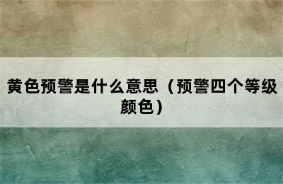 黄色预警是什么意思（预警四个等级颜色）