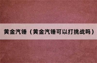 黄金汽锤（黄金汽锤可以打挑战吗）