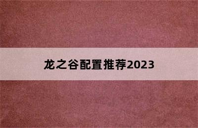 龙之谷配置推荐2023