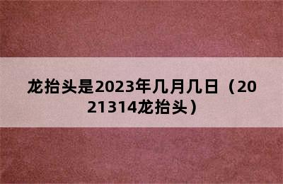 龙抬头是2023年几月几日（2021314龙抬头）