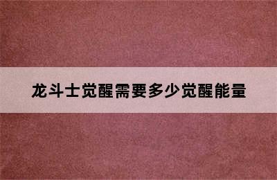 龙斗士觉醒需要多少觉醒能量