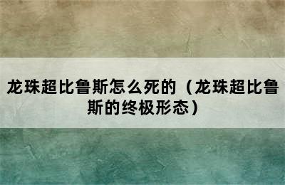 龙珠超比鲁斯怎么死的（龙珠超比鲁斯的终极形态）